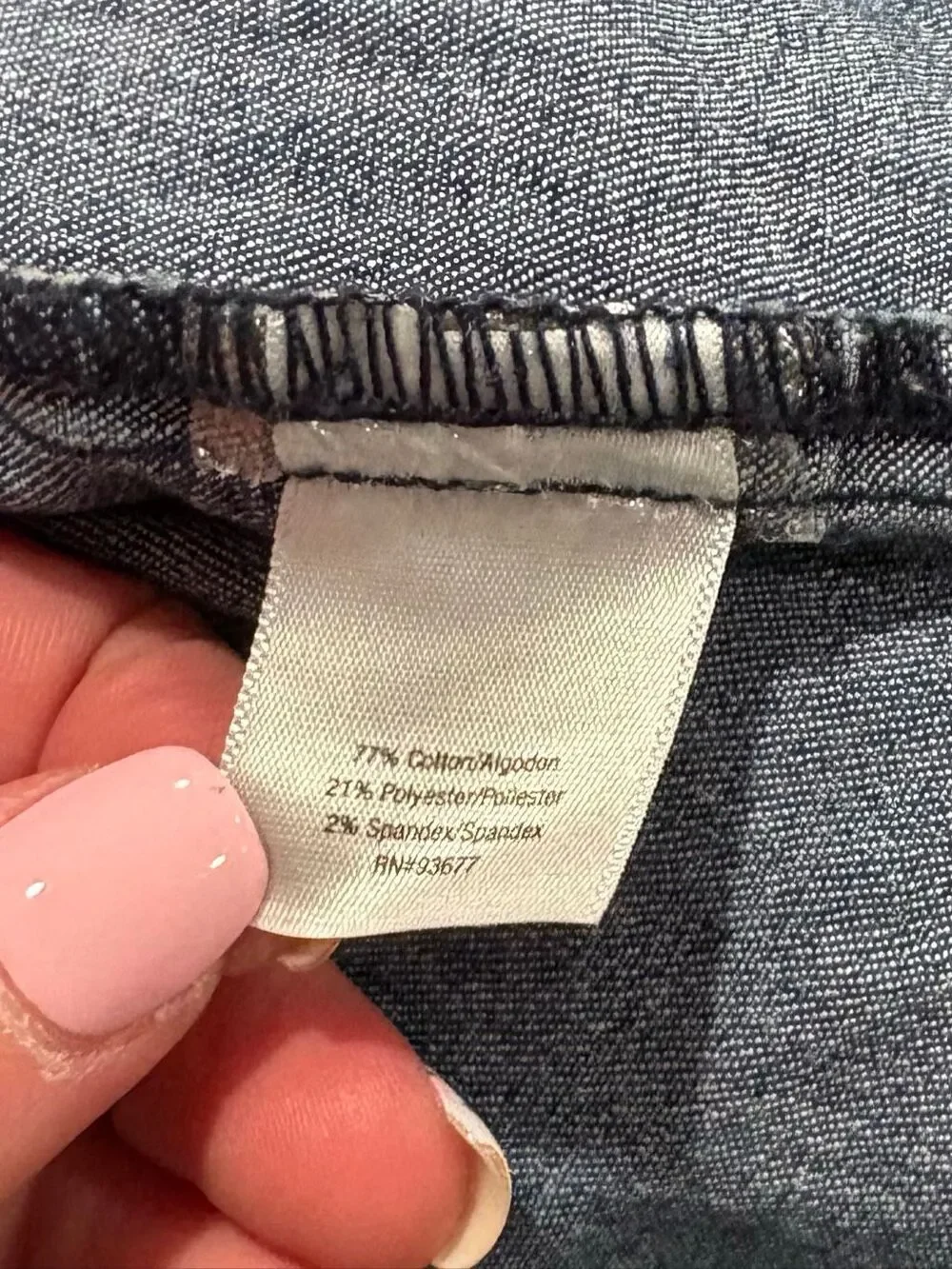 St. John's Bay Women's Stretch Cotton Mini Denim Pencil Skirt Blue Size 16